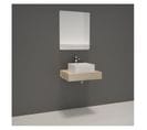 Meuble De Salle De Bain L60 Cm Avec Vasque Et Miroir Bois Clair