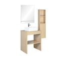 Meuble De Salle De Bain 60 Cm Vollo Avec Colonne, Miroir Et Vasque