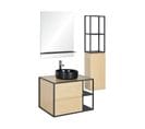 Meuble De Salle De Bain 70 Cm Edisson Avec Colonne, Miroir Et Vasque