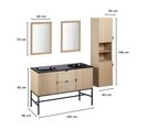 Meuble Double 140cm Studio +vasque + Miroir + Colonne