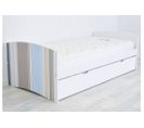 Lit Banquette Gigogne Happy 90 X 190 cm, Couleur: Rayures Bleu,gris,taupe, Dimensions: 90x190