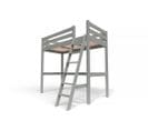 Lit Mezzanine Sylvia Avec Échelle Bois, Couleur: Gris, Dimensions: 90x200