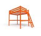 Lit Mezzanine Sylvia Avec Échelle Bois, Couleur: Orange, Dimensions: 140x200