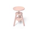 Tabouret À Vis En Bois, Couleur: Rose Pastel