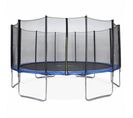 Trampoline Rond Ø 490cm Bleu Avec Son Filet De Protection - Jupiter - Trampoline De Jardin 490 Cm