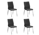 Lot De 4 Chaises Salle à Manger Noires - Londres