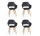 Lot De 4 Fauteuils Scandinaves Noirs - Treia