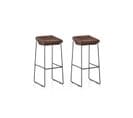 Lot De 2 Chaises Hautes Marrons - Udinese