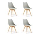 Lot De 4 Chaises Scandinaves Grises - Bjorn