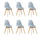 Lot De 6 Chaises Scandinaves Grises - Onir