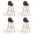 Lot De 4 Tabourets De Bar Noir - Eski