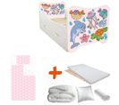 Pack Complet Lit Poissons : Sommier + Tiroir De Rangement + Matelas et Parure + Couette + Oreiller