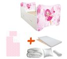 Pack Complet Lit Fée Rose : Sommier + Tiroir + Matelas Et Parure + Couette + Oreiller