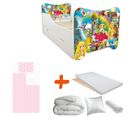 Pack Complet Lit Princesse : Sommier + Tiroir + Matelas Et Parure + Couette + Oreiller