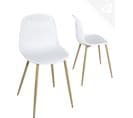 Lot 2 Chaises De Cuisine Design Scandinave Pieds Métal Ton Bois Clair YENI (blanc)