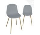 Lot 2 Chaises De Cuisine Design Scandinave Pieds Métal Ton Bois Clair YENI (gris)