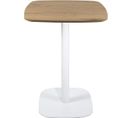 Table Bistrot Cuisine Hauteur 75cm Plateau 60x60cm, 1-2 Personnes Pied Métal SILA (blanc Bois)