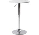 Table Haute De Bar Mange-debout Hauteur Réglable Pivotant Pied Chromé SETI (blanc)