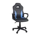 Chaise Gamer Junior Hauteur Réglable Siège Simili Pivotant Accoudoirs Rembourrés WAN (noir Bleu)