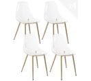 Lot 4 Chaises Transparentes Design Pieds En Métal Ton Bois Clair NOVA