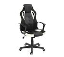 Chaise Gamer Junior Siège Simili Basculant Hauteur Réglable Pivotant Roulettes SENA (noir Blanc)