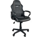 Chaise Gamer Junior Siège Basculant Pivotant Hauteur Réglable Accoudoirs Rembourrés FLIP (noir Gris)