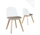 Lot de 2 chaises de cuisine Scandinaves UFI (blanc-gris)