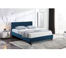 Lit 140x190 cm avec sommier SYLVIA en velours bleu nuit