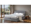 Lit coffre140x190 cm avec sommier AVIA en velours gris