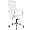 Fauteuil De Bureau En Simili Cuir Blanc Aurelia