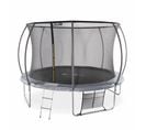 Trampoline Rond Ø 370cm Gris - Saturne Inner XXL – Trampoline De Jardin Avec Filet De Protection