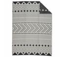 Tapis D’extérieur 270x360cm Bamako- Rectangulaire. Motif Ethnique Noir / Beige. Jacquard.