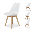 Lot De 4 Chaises Blanches Style Scandinave Modèle Victoire Avec Coque En Résine Blanche