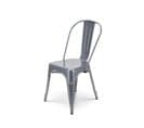 Chaise En Métal Gris Argenté Style Industriel - Aspect Brillant