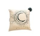 Housse De Coussin Lune Et Pompon Rose