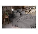 Pack Double Gaze De Coton Housse De Couette 260 X 240 Cm + 2 Taies D'oreiller 60 X 60 Anthracite