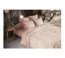 Pack Double Gaze De Coton Housse De Couette 260 X 240 Cm + 2 Taies D'oreiller 60 X 60 Rose Rose