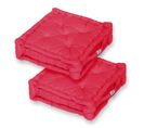 Coussin De Sol Lot De 2  - 50 X 50 Cm Rouge Piment