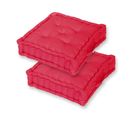 Coussin De Sol Lot De 2  - 60 X 60 Cm Rouge Piment