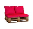 Lot De 3 Coussins Pour Palette Déhoussables En Polyester Rouge