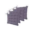 Lot De 4 Galettes De Chaise En Polyester 40 X 40 Cm Gris Carbone