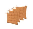 Lot De 4 Galettes De Chaise En Polyester 40 X 40 Cm Rouille