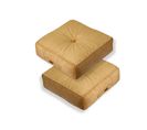 Pouf En Velours 50 X 50 X 14 Cm Ensemble De 2 - Beige