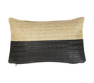 Housse De Coussin Effet Raphia - Rectangle - 30x50cm - Beige Et Noir