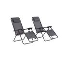 Lot De 2 Transats De Jardin Inclinable Noir/gris Manihi