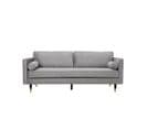 Canapé Droit Design Vintage 3 Places En Velours Gris Clair Nalha