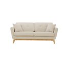 Hoga Velours Côtelé Beige Canapé Scandinave 3 Places + 2 Coussins