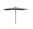 Parasol En Bois Rectangulaire 297x191 Cm Toile Grise Pise