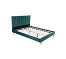 Cadre De Lit Scandinave En Velours Vert 140x190 Cm Hanko