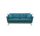 Canapé Scandinave 3 Places Et 2 Coussins Bleu Canard Hoga